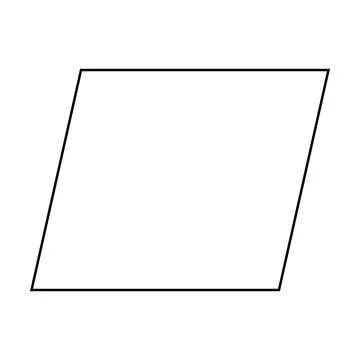 Parallelogram shape symbol vector icon outline stroke for creative graphic de Stockillustratie