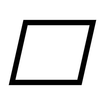 Parallelogram shape symbol vector icon outline stroke for creative graphic Stock Illustration
