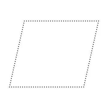 Parallelogram symbol dotted shape vector icon for creative graphic element Stock Illustration