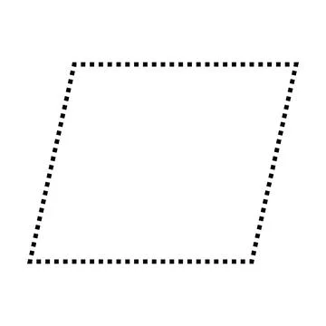 Parallelogram symbol dotted shape vector icon for creative graphic design ui Stock Illustration
