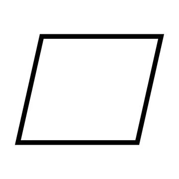 Parallelogram symbol shape vector icon outline stroke for creative graphic  스톡 일러스트