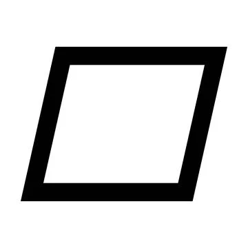 Parallelogram symbol shape vector icon outline stroke for creative graphic Stock Illustration