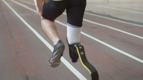 Paralympic Athlete Running on Track Stock Video Pond5