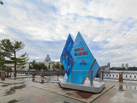 Paralympic Clock Games in Sochi 2014. Fixed distortion. Time Lapse Stock Footage 28865793