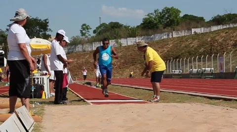 Paralympic games. Long Jump. Men competition. Visual Impairment Stock-Footage 44189210