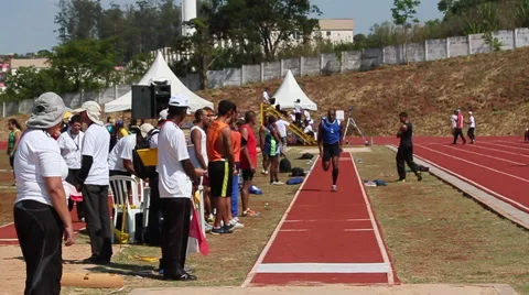 Paralympic games. Long Jump. Men competition. Visual Impairment Stock-Footage 44189613