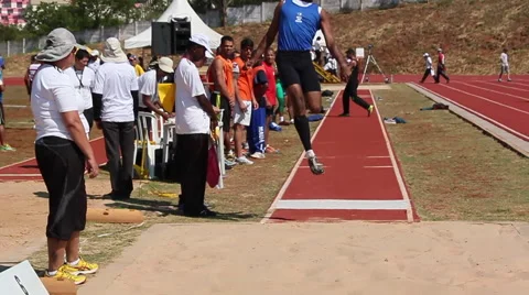 Paralympic games. Long Jump. Men competition. Visual Impairment Stock-Footage 44189701