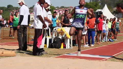 Paralympic games. Long Jump. Men competition. Visual Impairment Stock-Footage 44190381