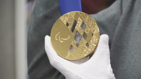 Paralympic medals. Sochi. 動画素材 36164924