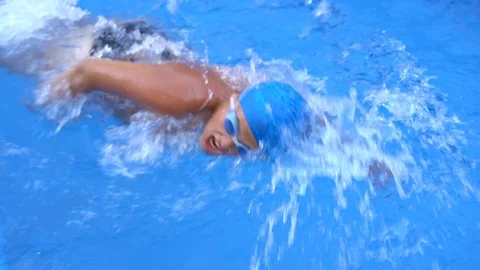 Paralympic Swimmer Training In Pool Stock-Footage 112126933