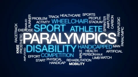 Paralympics animated word cloud, text design animation. Stock Footage 81045190