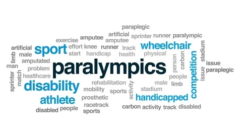 Paralympics animated word cloud, text design animation. Vídeos de archivo 81124337