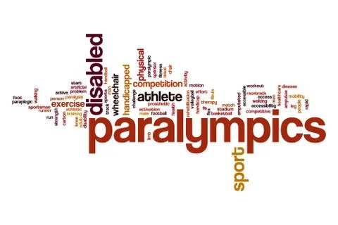 Paralympics word cloud concept Illustrazione stock