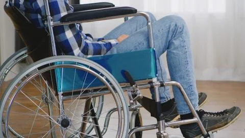 Paralysed young man 스톡 사진