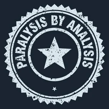 Paralysis by analysis white grunge round stamp. paralysis by analysis stamp 库存插图
