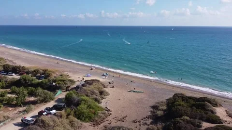 Paramali kite spot, Cyprus Stock Footage 286839300