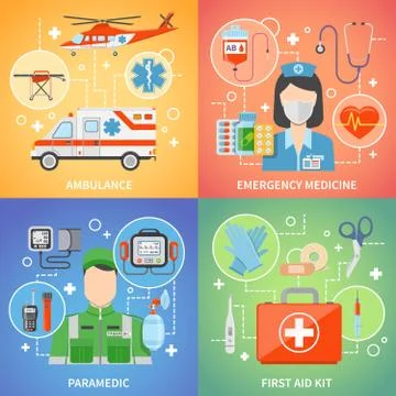 Paramedic 2x2 Design Concept 스톡 일러스트