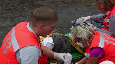 Paramedic in action Saving lives Stock Footage 41859090