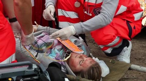 Paramedic in action Saving lives Stock Footage 41859120