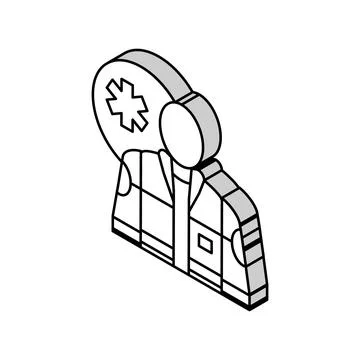 Paramedic ambulance isometric icon vector illustration Illustrazione stock
