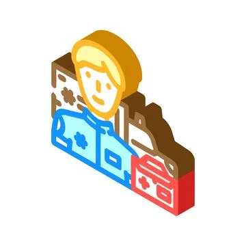 Paramedic ambulance isometric icon vector illustration Stockillustratie