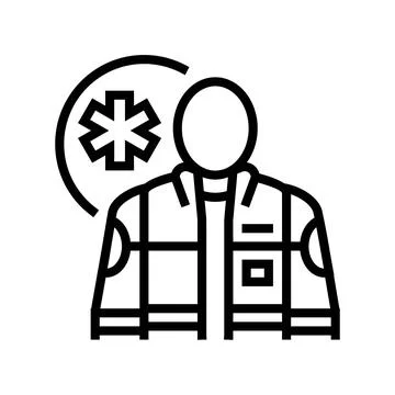 Paramedic ambulance line icon vector illustration イラスト素材