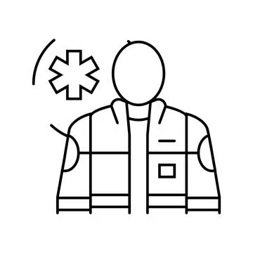 Paramedic ambulance line icon vector illustration Illustrazione stock