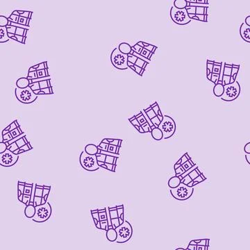 Paramedic ambulance line seamless pattern Illustrazione stock