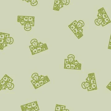 Paramedic ambulance line vector seamless pattern Stock Illustration
