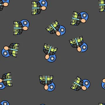 Paramedic ambulance vector seamless pattern Illustrazione stock