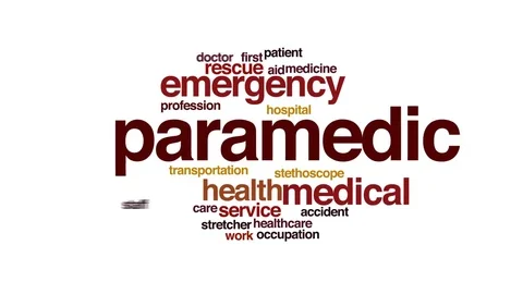 Paramedic animated word cloud, text design animation. Stock Footage 72675661