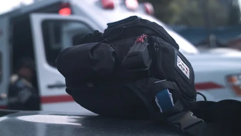 Paramedic Bag Ambulance CDMX Mexico City Stock Footage