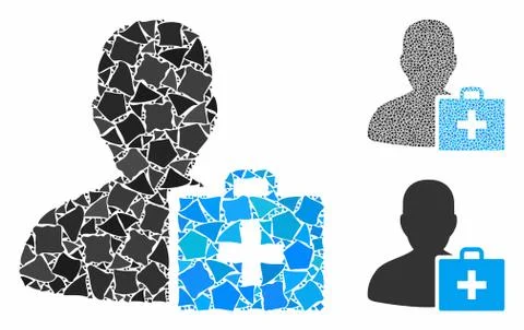 Paramedic Composition Icon of Rough Elements Illustrazione stock