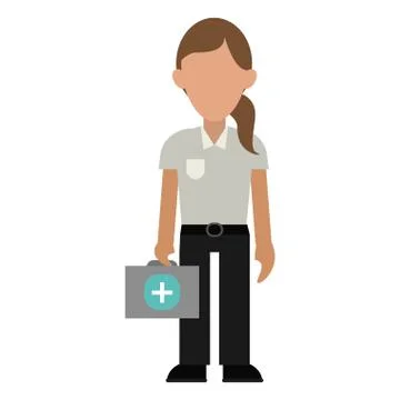 Paramedic with first aids suitcase 스톡 일러스트