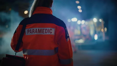Paramedic Footage from Back Stock Footage 141573759