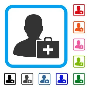 Paramedic Framed Icon Stock Illustration