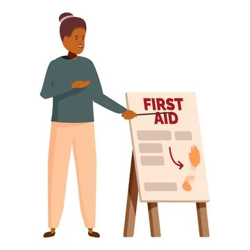 Paramedic giving first aid training and explaining bandage application Stock Illustration