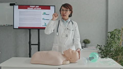 Paramedic Giving Lecture Stock Footage 223926602