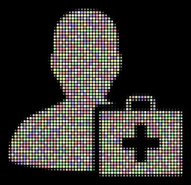 Paramedic Halftone Composition of Circles Stock Illustration