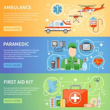Paramedic Horizontal Banners Stock Illustration