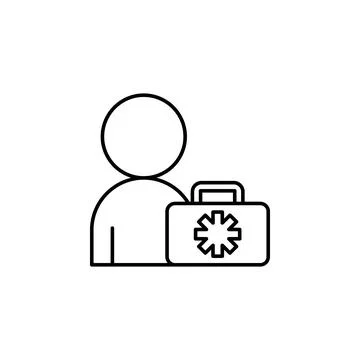 Paramedic icon. Element of public services thin line icon Illustrazione stock