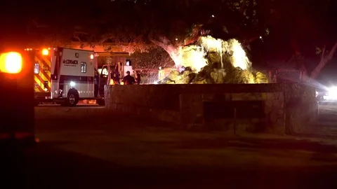 Paramedic Lights at Night Stock Footage 78145109