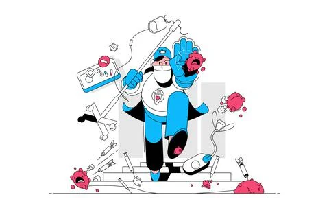 Paramedic man in uniform Stock Illustration