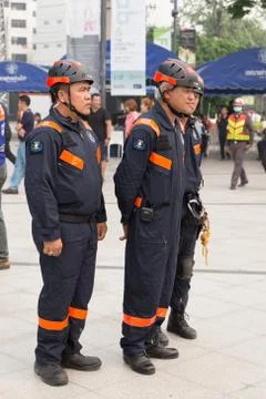 Paramedic in mock disaster drill Stock Photos