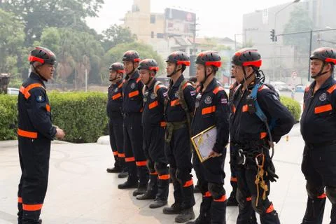 Paramedic in mock disaster drill 스톡 사진