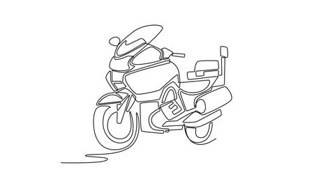 Paramedic motorcycle equipped with storage boxes and emergency lights Video stock 330121146