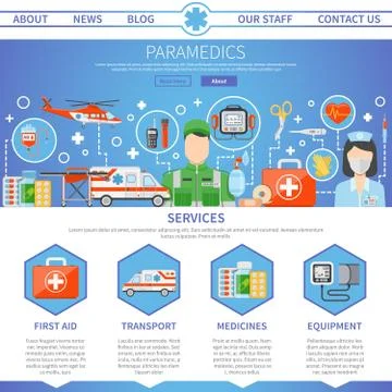 Paramedic One Page Template Stock Illustration