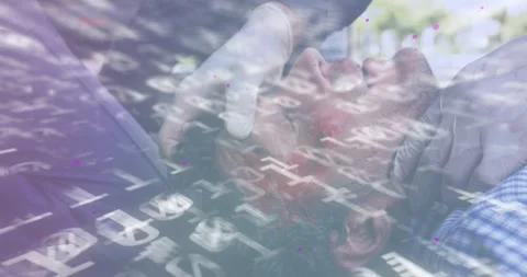 Paramedic placing gloved hands under neck steadying curbside, digital overlay Video stock 318644047