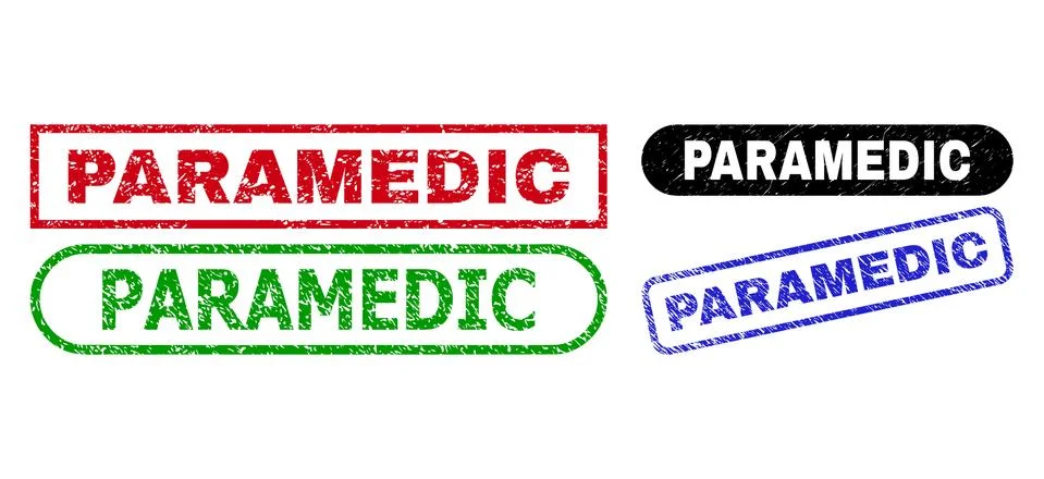 PARAMEDIC Rectangle Watermarks Using Unclean Surface Stock Illustration