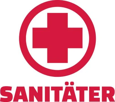 Paramedic with red cross Stock Illustration